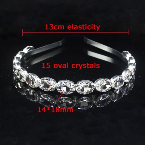 Luxury Oval Crystals Baroque Headband Bridal Tiara - Picture 4 of 4